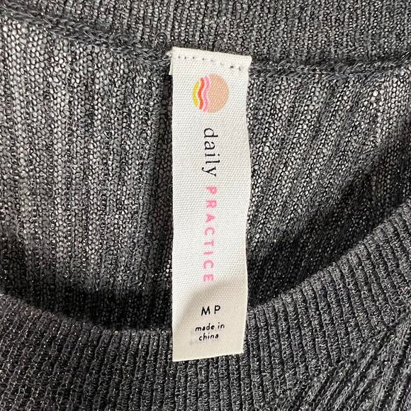 NEW! Daily Practice Anthropologie Sheer Sparkle Sweater Midi Dress MP Gray $118 - Picture 10 of 13